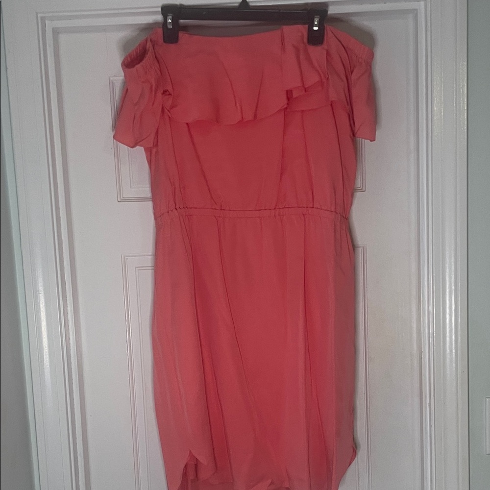 H by Halston Coral Off-Shoulder Midi Dress